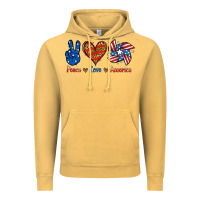 Vintage Mustard Peace Love America Vintage Hoodie - Jasminsmagicworld