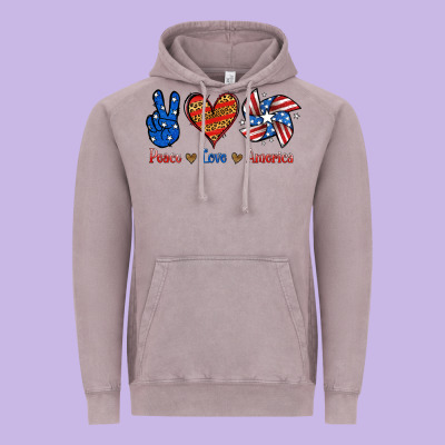 Peace Love America Vintage Hoodie Designed By Jasminsmagicworld