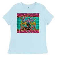 Baby Blue Rottie mom with roses Ladies Tee - Artiststas