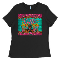 Black Rottie mom with roses Ladies Tee - Artiststas
