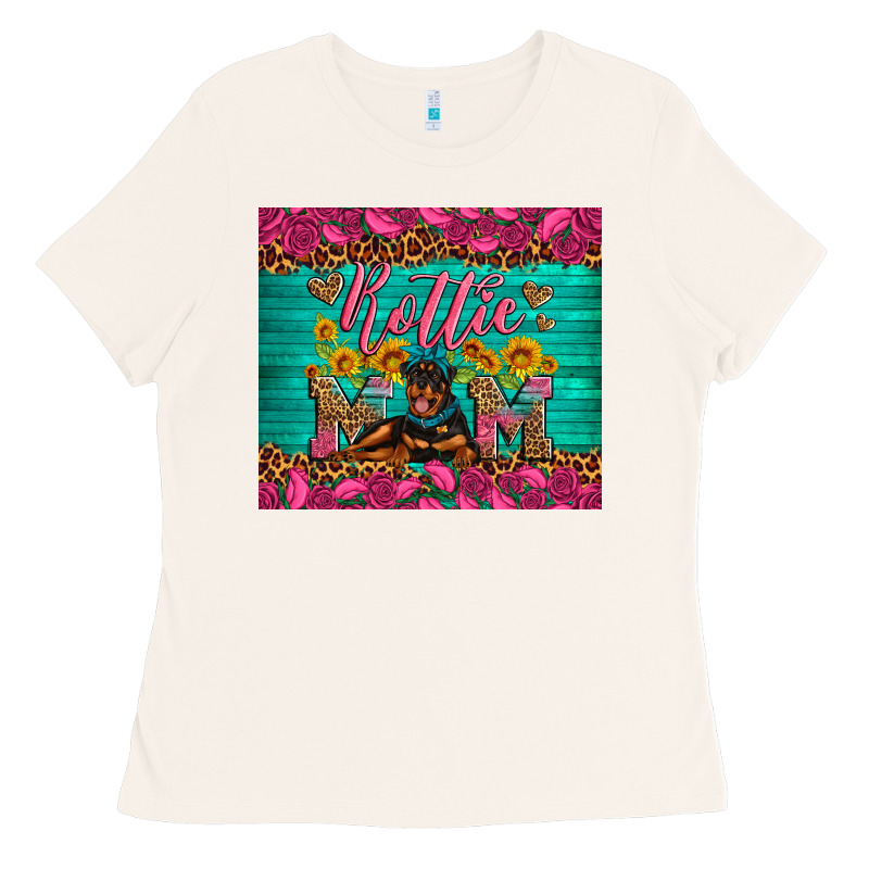 Rottie Mom With Roses Ladies Tee by Artiststas | Teevron