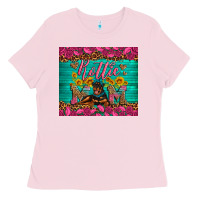 Bubblegum Pink Rottie mom with roses Ladies Tee - Artiststas