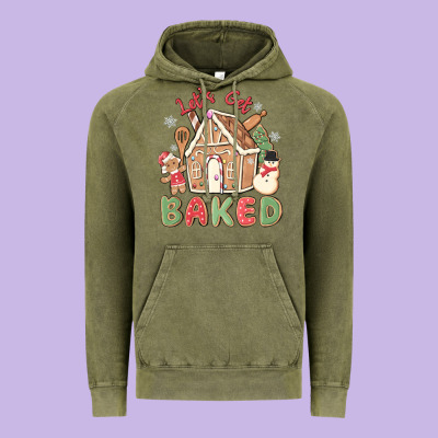 Let's Get Baked Vintage Hoodie Designed By Maliassmallbusiness