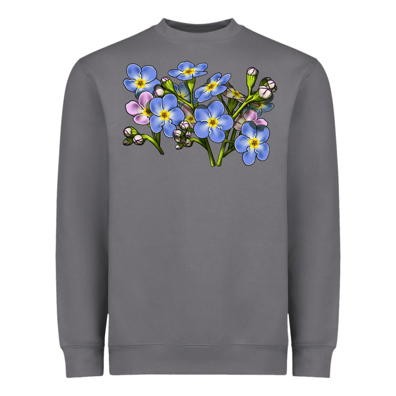 Forget Me Not Flower Illustrations Heavyweight Sweatshirt by LillyAllenDesigns | Teevron