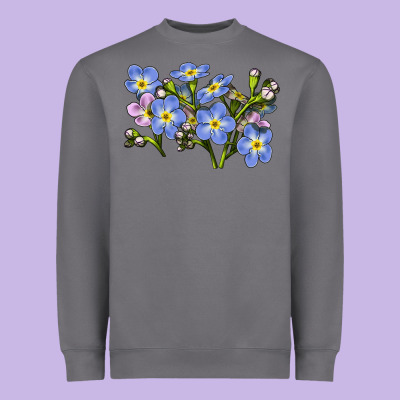 Forget Me Not Flower Illustrations Heavyweight Sweatshirt Designed By Lillyallendesigns