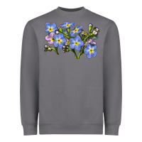 Storm Forget Me Not Flower Illustrations Heavyweight Sweatshirt - LillyAllenDesigns