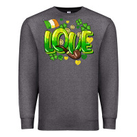 Charcoal Heather Love St. Patrick's Day Premium Sweatshirt - HowdyJamesFarm