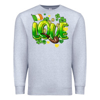 Heather Grey Love St. Patrick's Day Premium Sweatshirt - HowdyJamesFarm