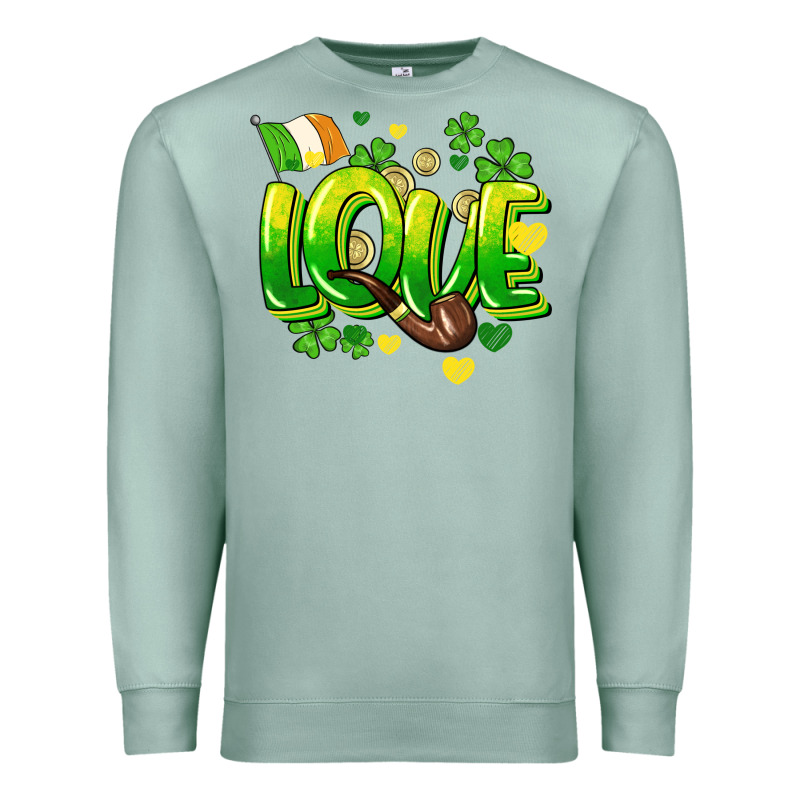 Love St. Patrick's Day Premium Sweatshirt by HowdyJamesFarm | Teevron