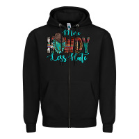 Black Western More Howdy Less Hate Cowboy Hat Gemstone Zipper Hoodie - HowdyJamesFarm