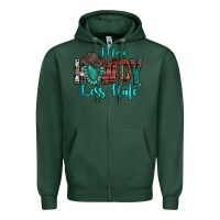 Sports Green Western More Howdy Less Hate Cowboy Hat Gemstone Zipper Hoodie - HowdyJamesFarm