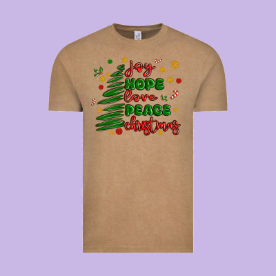 Joy Hope Love Peace Christmas Vintage Tee Designed By Maliassmallbusiness