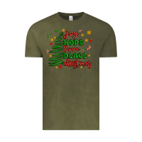 Vintage Olive joy hope love peace christmas Vintage Tee - MaliasSmallBusiness