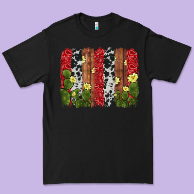 Cactus Cowhide  Brushstroke Premium Tee Designed By Adodesignshop