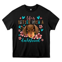 Black life is better with a dachshund Heavy Core Tee - Jasminsmagicworld