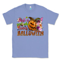 Colony Blue just a girl who loves halloween Classic Tee - NancyCooperArtShop