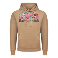 Vintage Coffee peace love books Vintage Hoodie - MaliasSmallBusiness