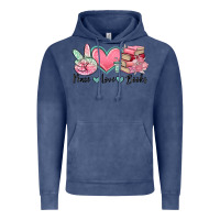 Vintage Denim peace love books Vintage Hoodie - MaliasSmallBusiness