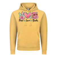 Vintage Mustard peace love books Vintage Hoodie - MaliasSmallBusiness