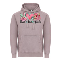 Vintage Zinc peace love books Vintage Hoodie - MaliasSmallBusiness