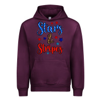 Mauve Wine stars & stripes Urban Hoodie - BundleAndBundleShop