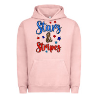 Pigment Salmon stars & stripes Urban Hoodie - BundleAndBundleShop