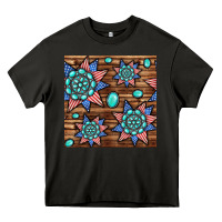 Asphalt 4th of july turquoise gemstone seamless pattern Heavy Core Tee - BundleAndBundleShop