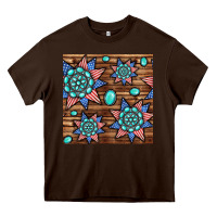 Chocolate Brown 4th of july turquoise gemstone seamless pattern Heavy Core Tee - BundleAndBundleShop