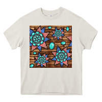 Cream 4th of july turquoise gemstone seamless pattern Heavy Core Tee - BundleAndBundleShop