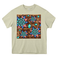 Mossy 4th of july turquoise gemstone seamless pattern Heavy Core Tee - BundleAndBundleShop