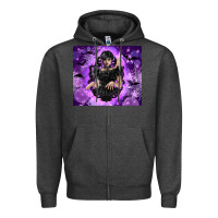 Charcoal Heather gothic girl night Zipper Hoodie - TumblerDesignByShophia