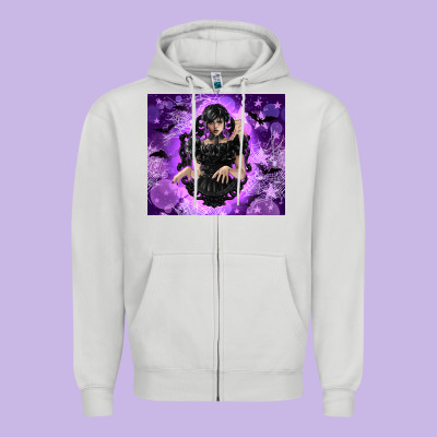 Gothic Girl Night Zipper Hoodie Designed By Tumblerdesignbyshophia