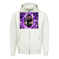 Oatmeal Heather gothic girl night Zipper Hoodie - TumblerDesignByShophia