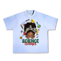 Science Teacher Afro Messy Bun Urban Heavy Tee | Teevron
