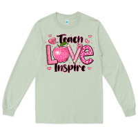 Matcha teach love inspire teacher valentines day Long Sleeve Tee - LillyAllenDesigns
