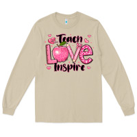 Mushroom teach love inspire teacher valentines day Long Sleeve Tee - LillyAllenDesigns
