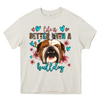 Cream life is better with a bulldog Heavy Core Tee - Jasminsmagicworld