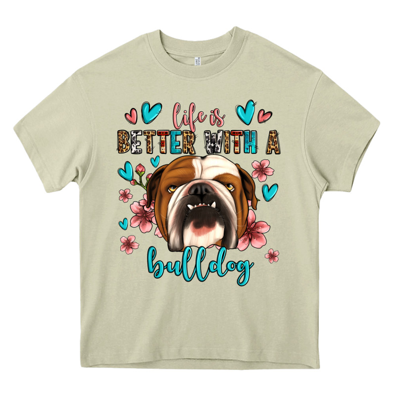 Life Is Better With A Bulldog Heavy Core Tee by Jasminsmagicworld | Teevron