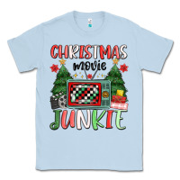 Dusty Blue Christmas movie junkie Classic Tee - MaliasSmallBusiness