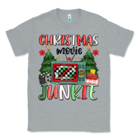 Heather Grey Christmas movie junkie Classic Tee - MaliasSmallBusiness