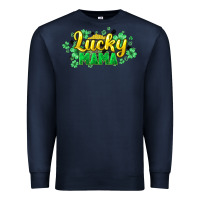 Navy lucky mama st patricks Premium Sweatshirt - HowdyJamesFarm