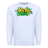 White lucky mama st patricks Premium Sweatshirt - HowdyJamesFarm