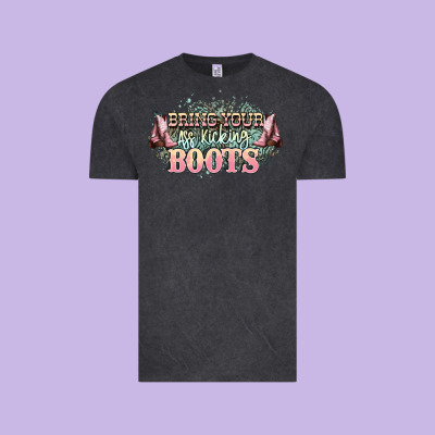 Bring Your Ass Kicking Boots Vintage Tee Designed By Nancycooperartshop