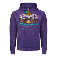 Cloud Purple with god all things are possible Vintage Hoodie - NancyCooperArtShop