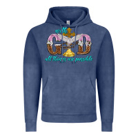 Vintage Denim with god all things are possible Vintage Hoodie - NancyCooperArtShop