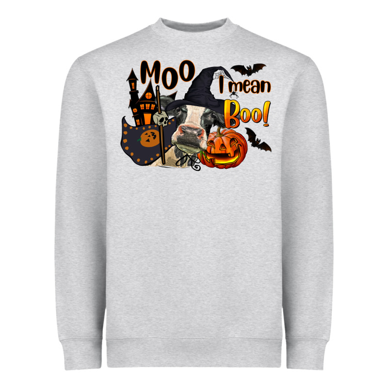 Moo I Mean Boo Holstein Cow Heavyweight Sweatshirt by LillyAllenDesigns | Teevron