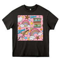 Asphalt school with rainbow seamless pattern Heavy Core Tee - BundleAndBundleShop