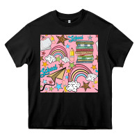 Black school with rainbow seamless pattern Heavy Core Tee - BundleAndBundleShop