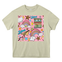 Mossy school with rainbow seamless pattern Heavy Core Tee - BundleAndBundleShop