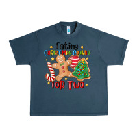 Midnight Navy eating christmas cookies for two Urban Heavy Tee - MaliasSmallBusiness